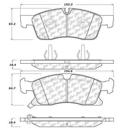 Centric Parts Posi-Quiet Extended Wear, 106.14550 106.14550